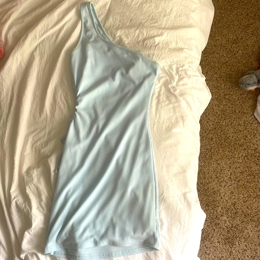 Blue tight dress